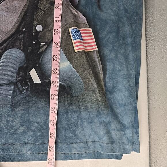 The Mountain Eagle Patriot‎ Pilot Tie-Dye TShirt XL Blue Vincent Hie Animal USA - Picture 4 of 7